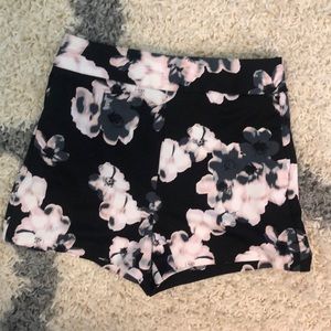 Express floral high waisted shorts